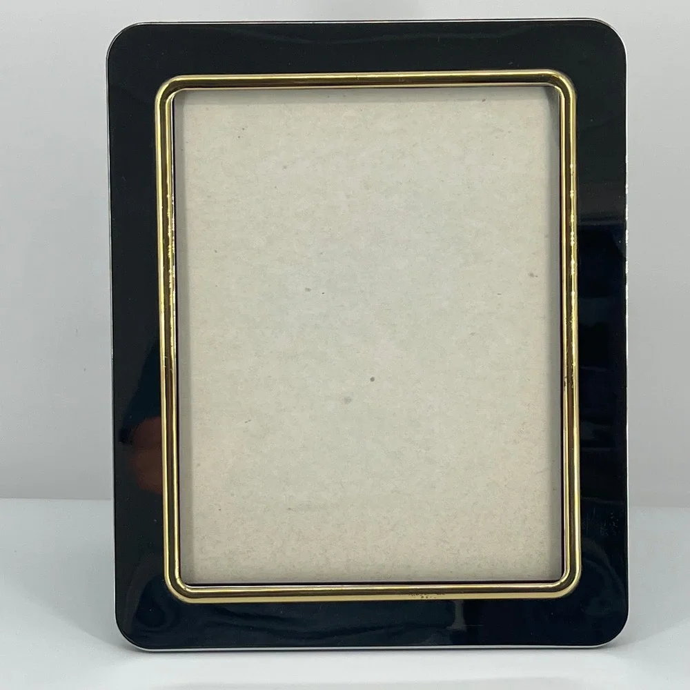 Vintage Picture Frame Chrome Gold Rim Mixed Metal Regency Art Deco Silver 8x10